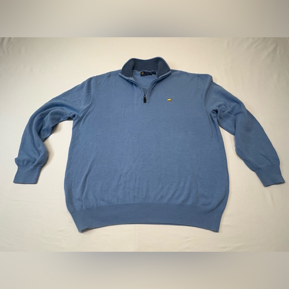 Men's Blue Quarter Zip-Up  Sweater by Jack Nicklaus Size Large